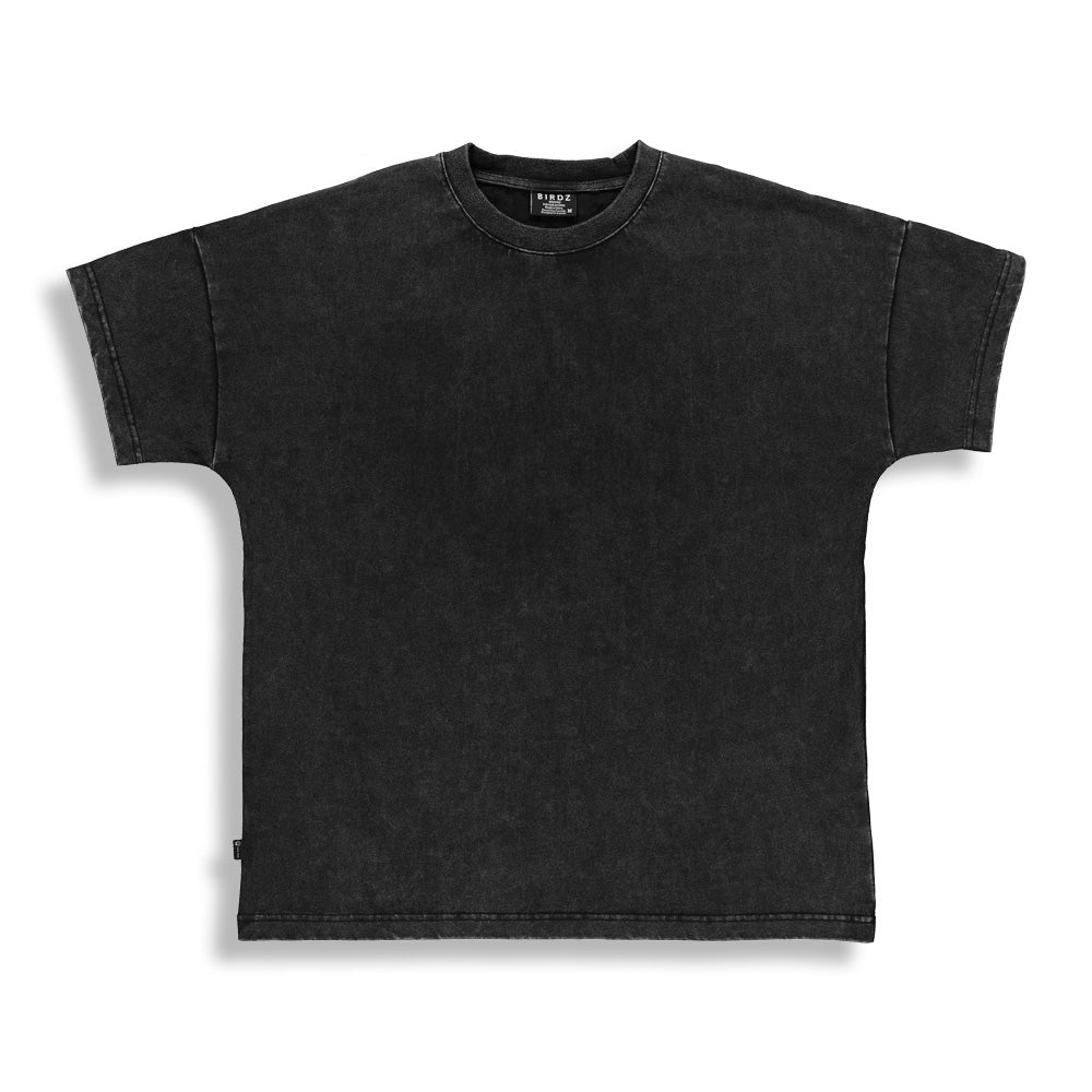 Plain Acid Wash Tee |Black| Adult - Main Image