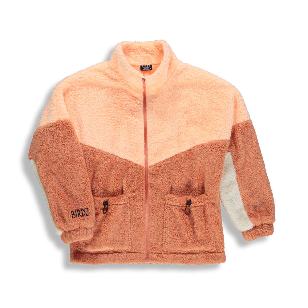 Peach faux hot sale fur jacket