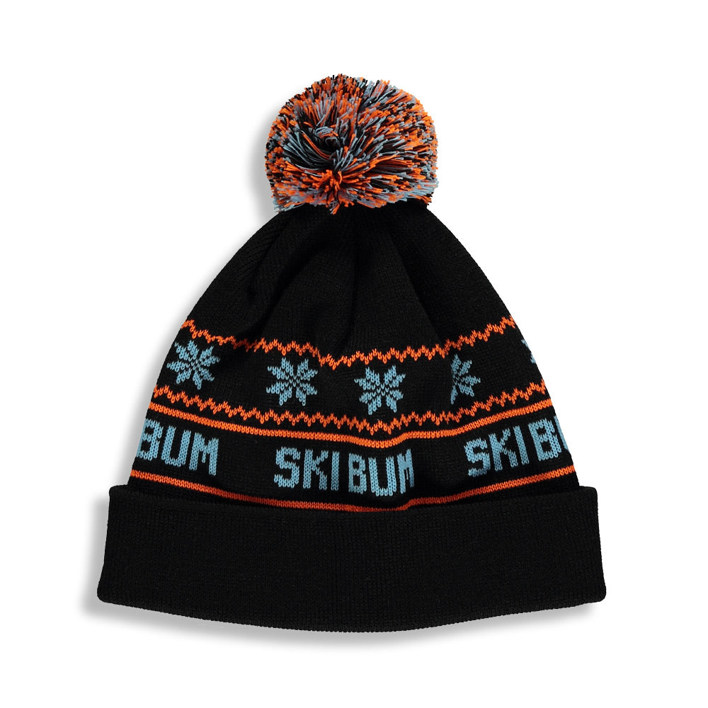 Tuque Ski Bum |Noir, melon et bleu placide|