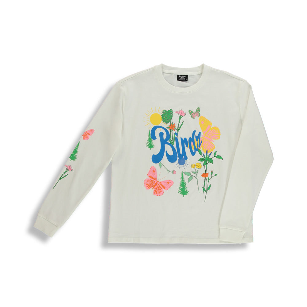 Birdz Fall Flowers Longsleeve Tee |Ivory| Adult