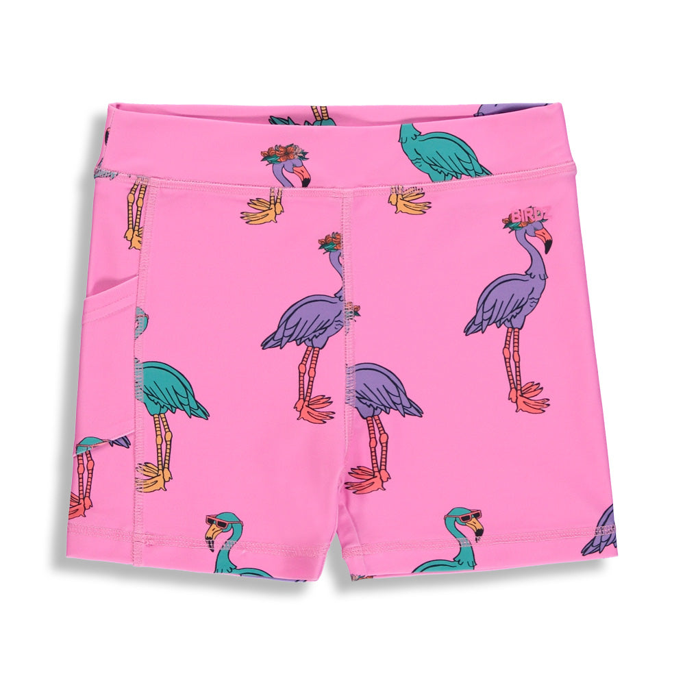 BIRDZ Flamingo Biker Short |Cotton Candy| Kidz