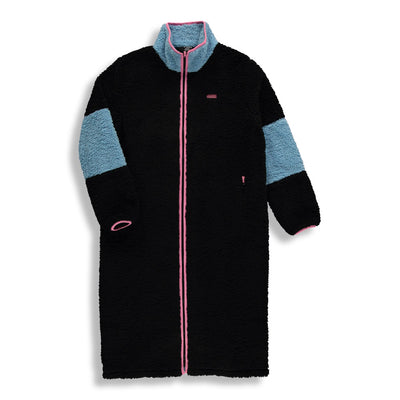 Long Sherpa Vest |Placid blue & Black| Adult