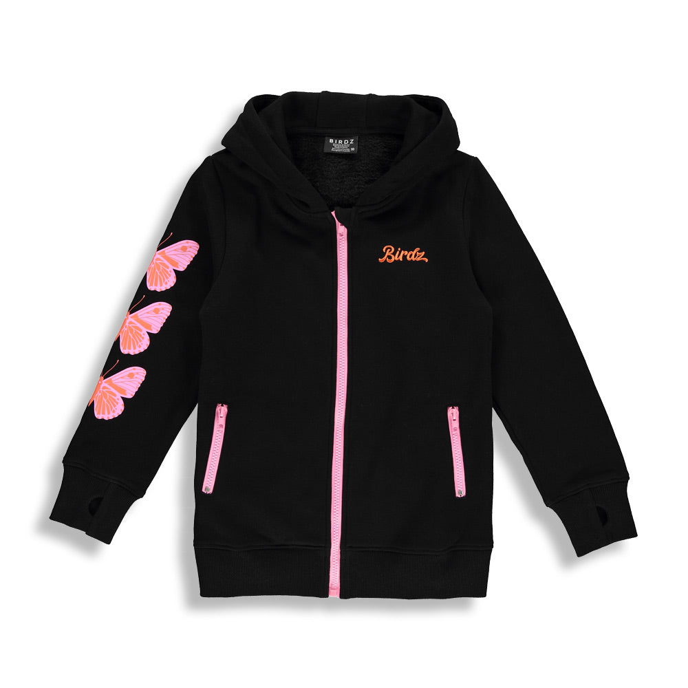 Butterflies Hoodie Vest |Black| Kidz