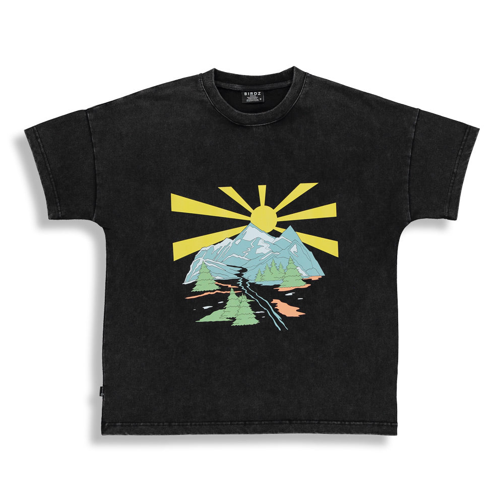 MOUNTAIN TEE |Black washed| Adult