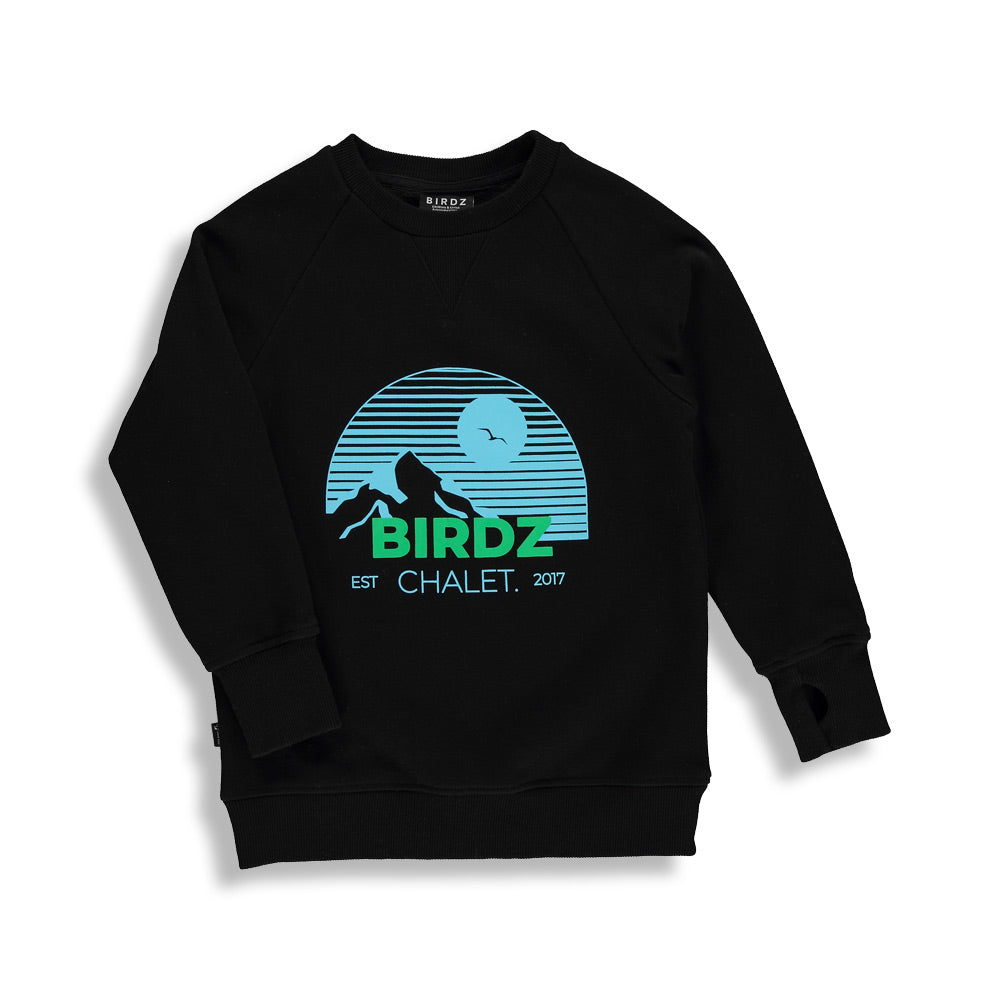 Mountain Chalet Crewneck |Black| Kidz