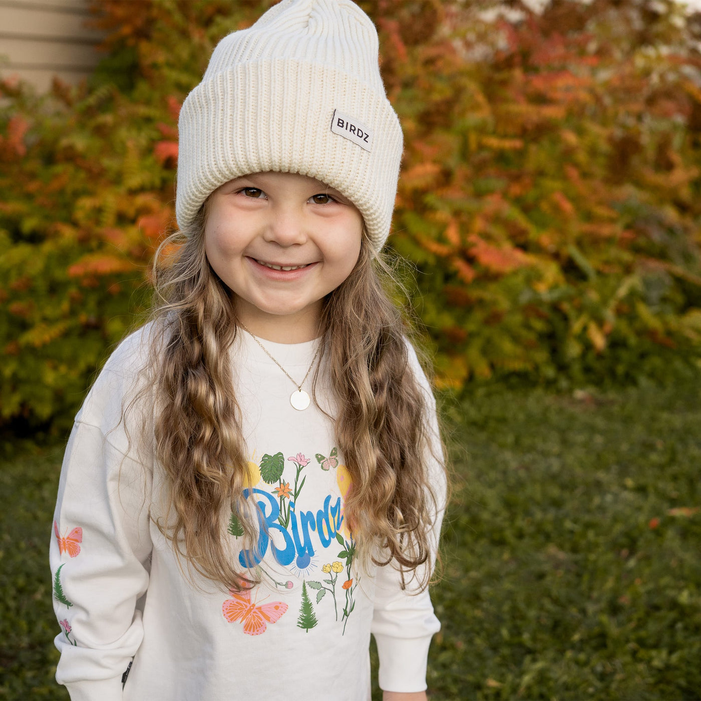 Birdz Fall Flowers Longsleeve Tee |Ivory| Kidz