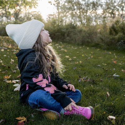 Butterflies Hoodie Vest |Black| Kidz