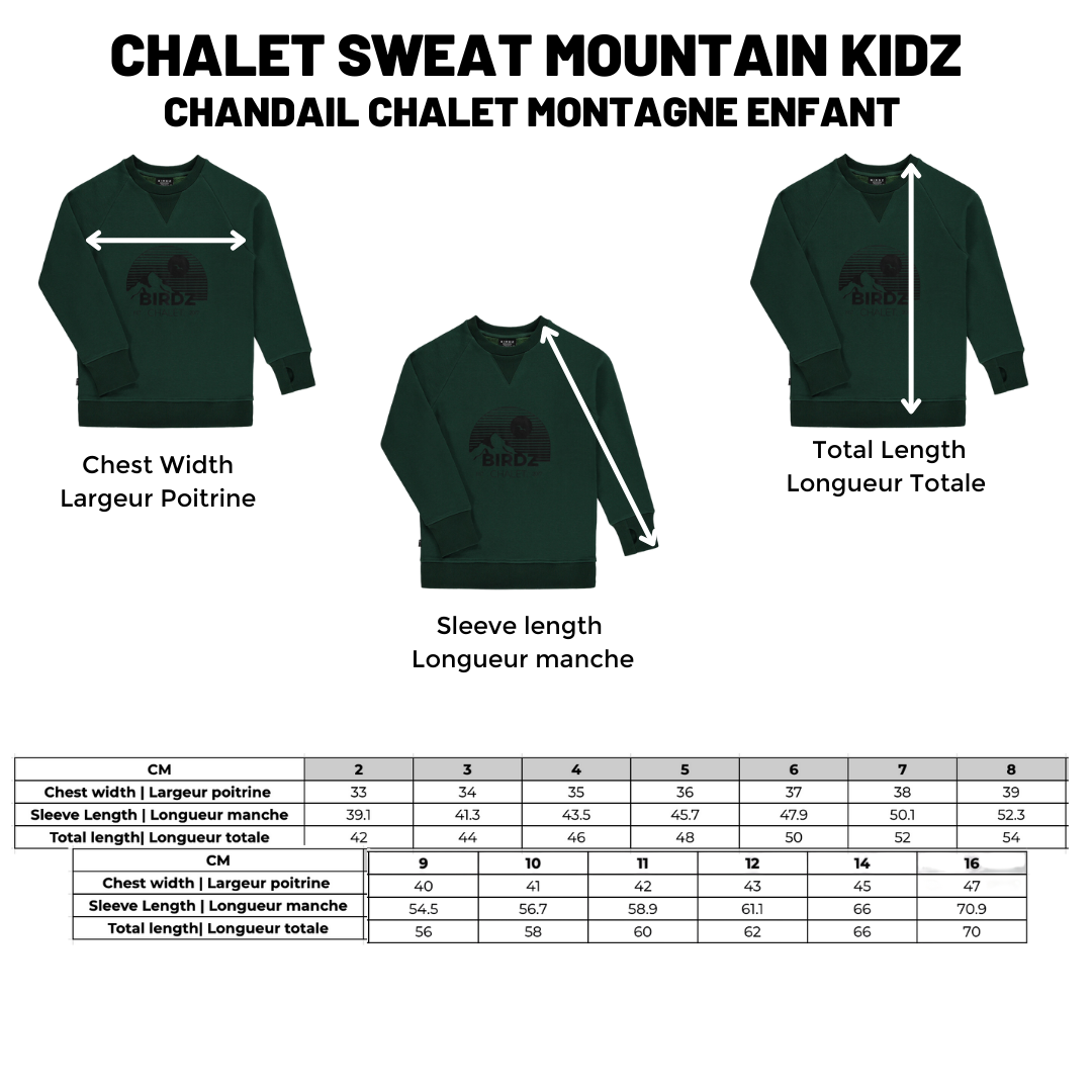  Chalet Sweat Montagne |Vert Foncé| Enfant