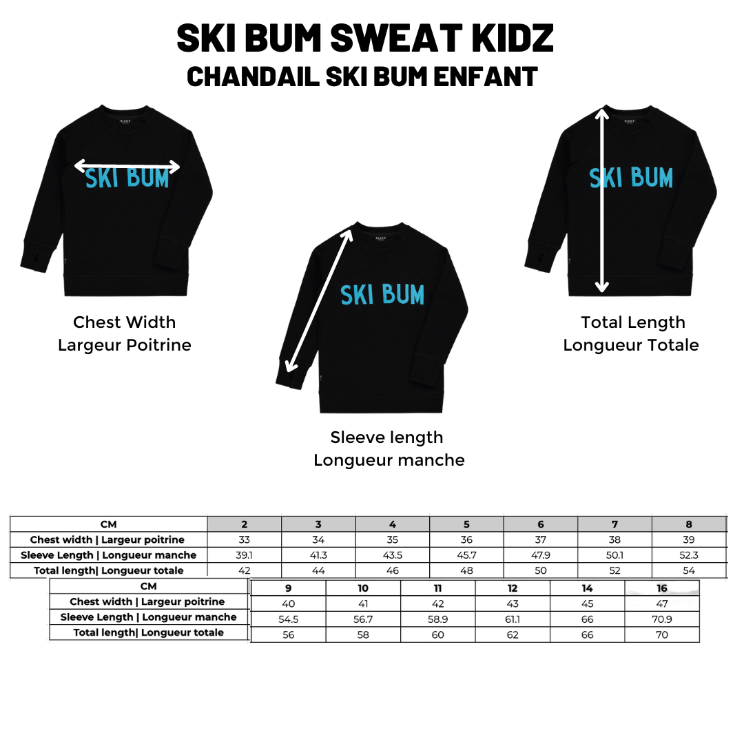 Ski Bum Sweat |Black| Kidz