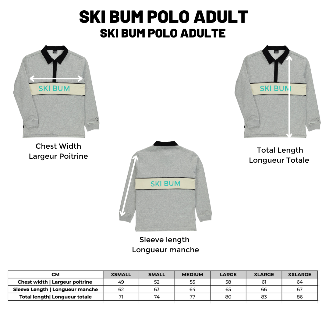 Ski Bum Polo Sweat |Gray| Adult