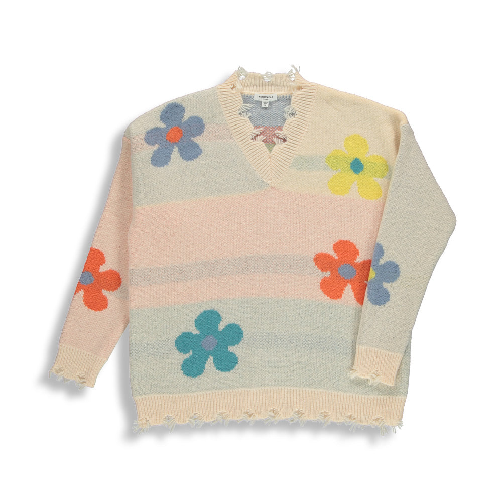 Retro Flower Knit |Cream| Women