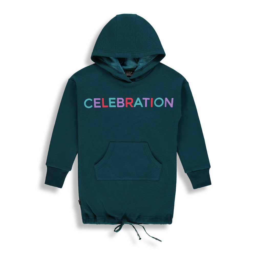 BIRDZ Celebration Hoodie Dress |Quetzal Green| Kidz