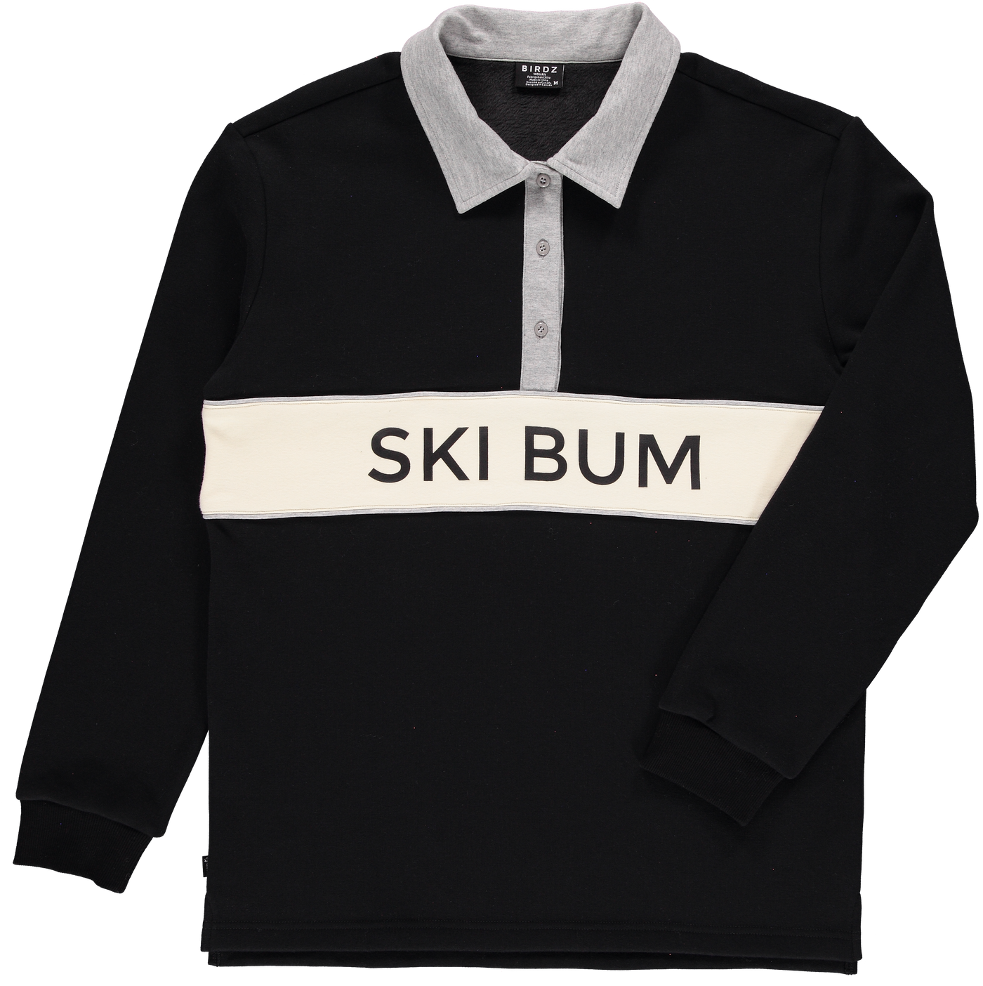 Chandail Polo Ski Bum |Gris & Noir| Enfants