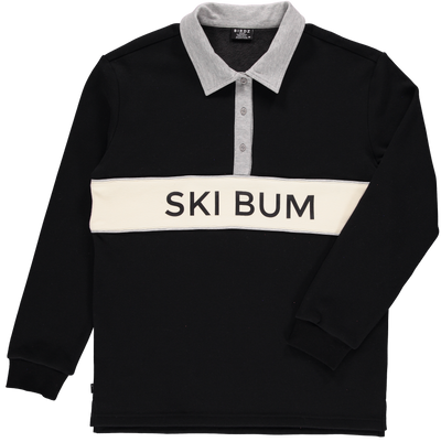 Chandail Polo Ski Bum |Gris & Noir| Enfants