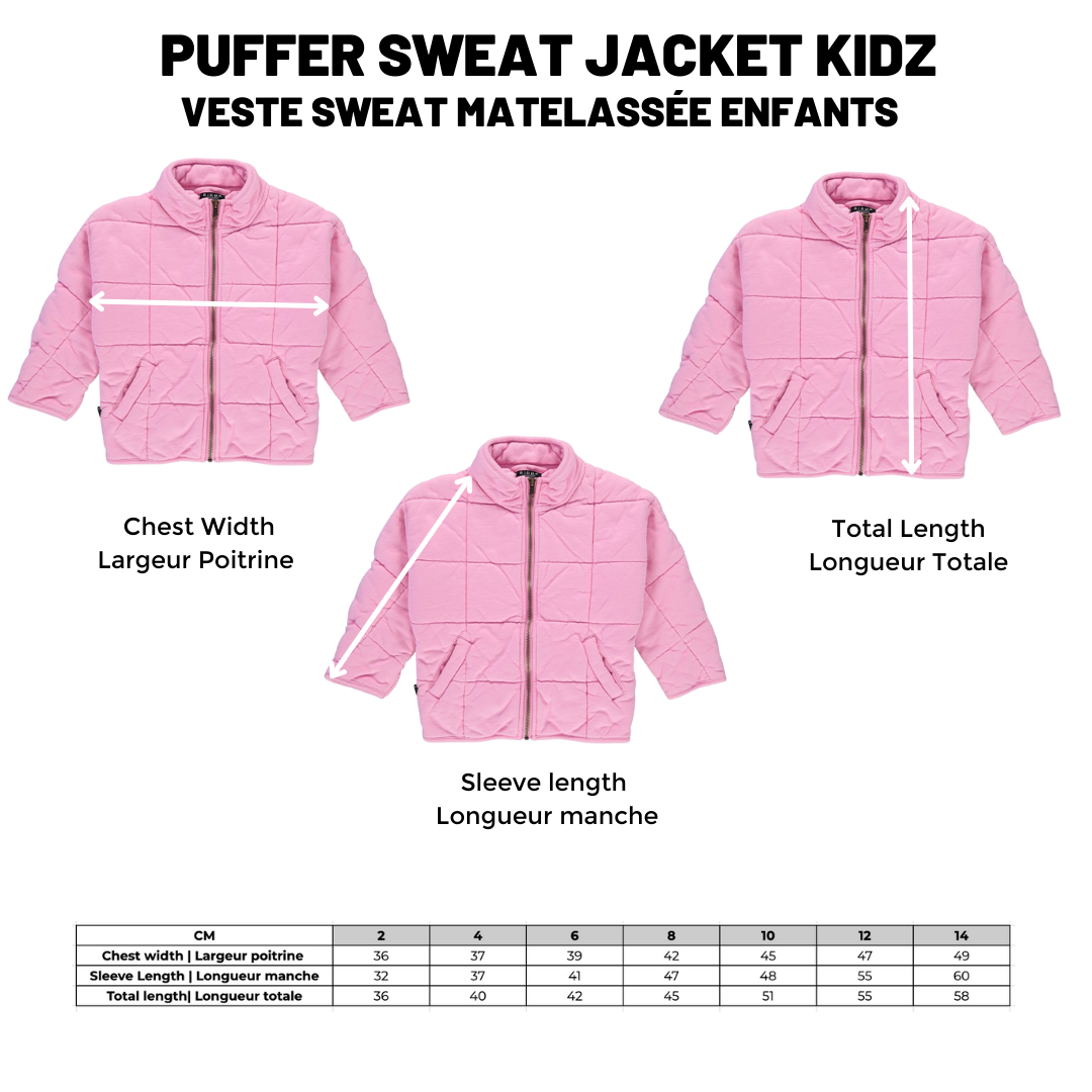 Puffer Sweat Jacket |Pink| Kidz