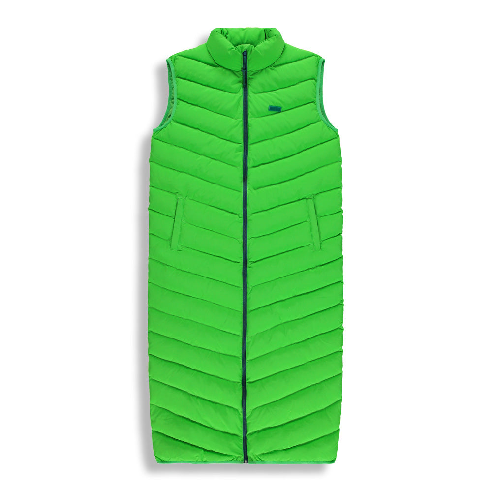 BIRDZ Long Puffy Vest |Neon Green| Women