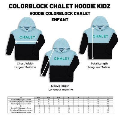 Hoodie Chalet Color-Block |Bleu Pâle| Enfant