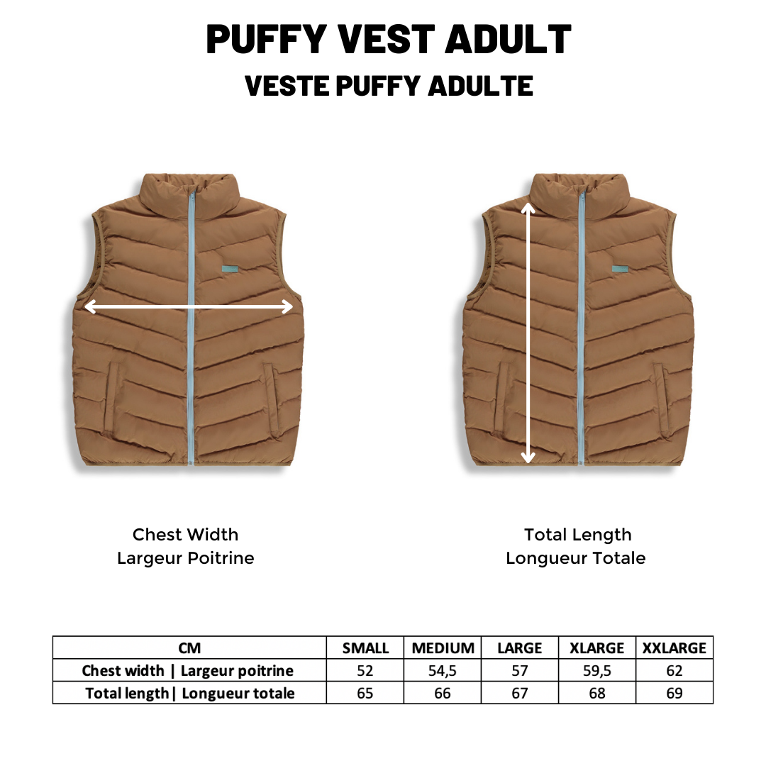 Puffy Vest |Sand| WOMEN AND MEN