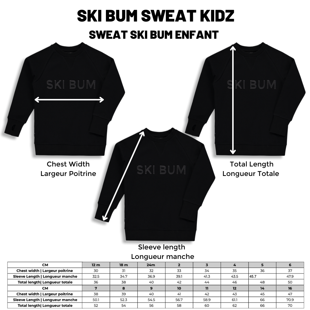 Ski Bum Sweat |Black| Kidz