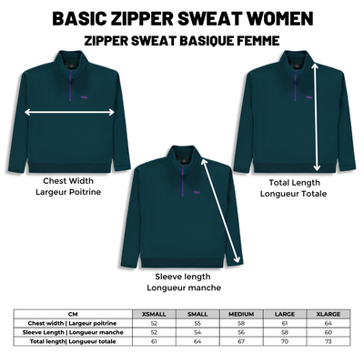 BIRDZ Basic Zipper Sweat |Quetzal Green| Women