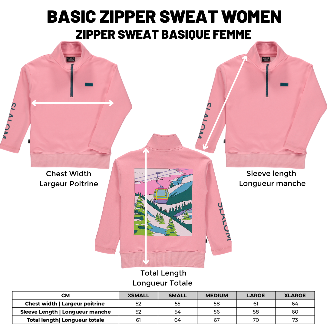Slalom Zipper Sweat |Pink| Women