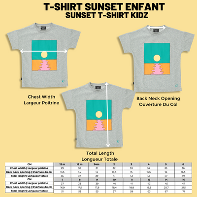 Sunset Boxy Tee |Gray| Kidz