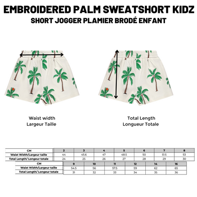 BIRDZ Embroidered Palm Sweatshort |Ivory| Kidz