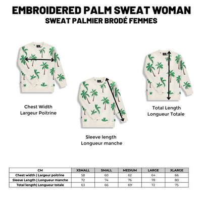 Sweat Palmier Brodé |Ivoire| Femmes