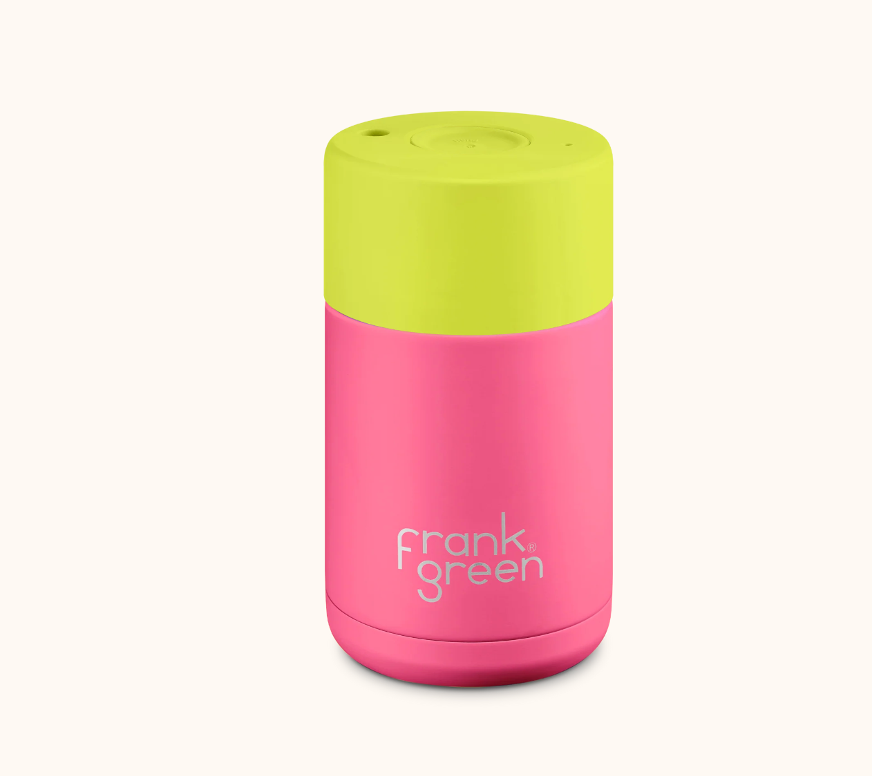 Stainless Steel Ceramic Reusable Cup |NEON PINK|- 10 oz