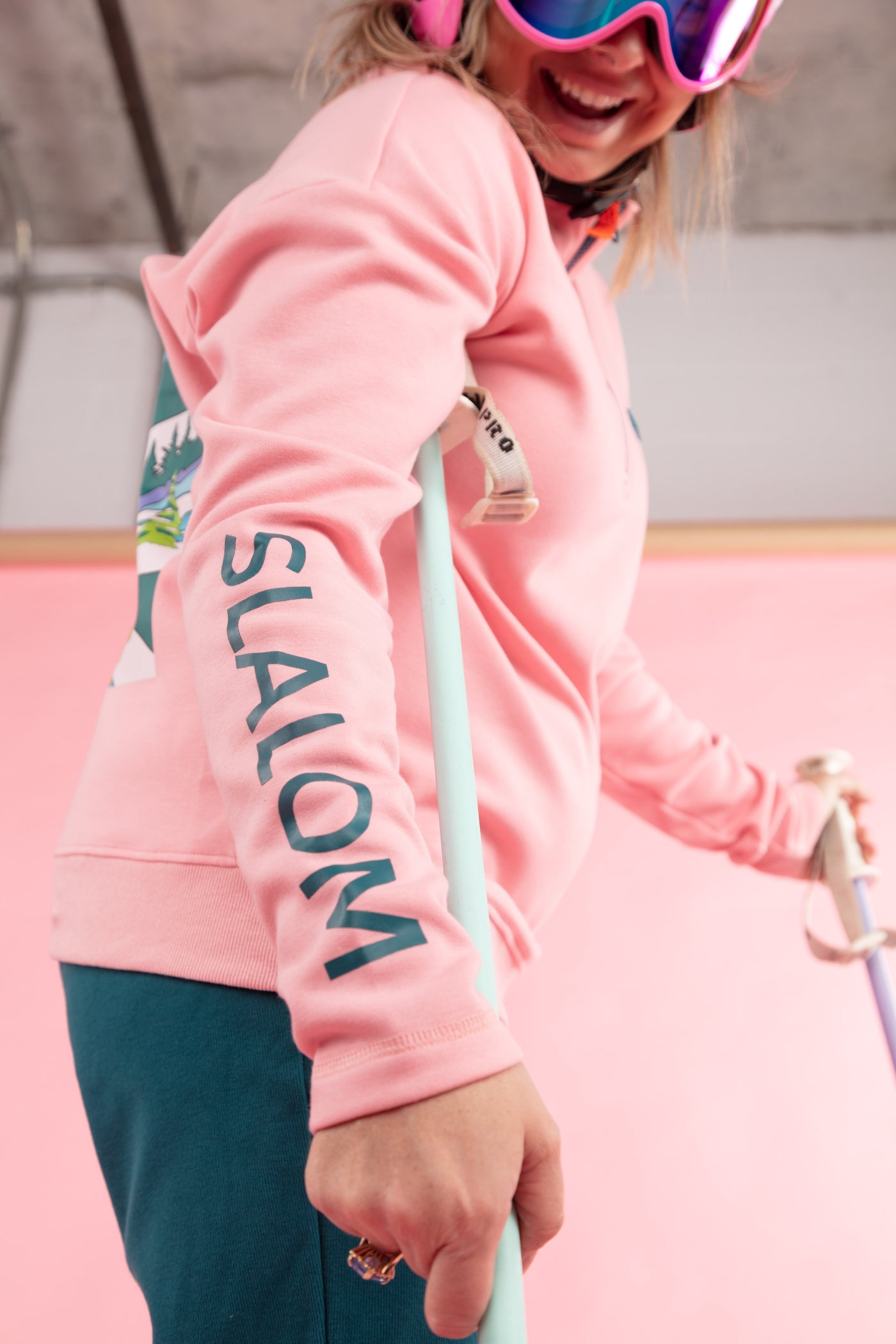 Slalom Zipper Sweat |Pink| Women