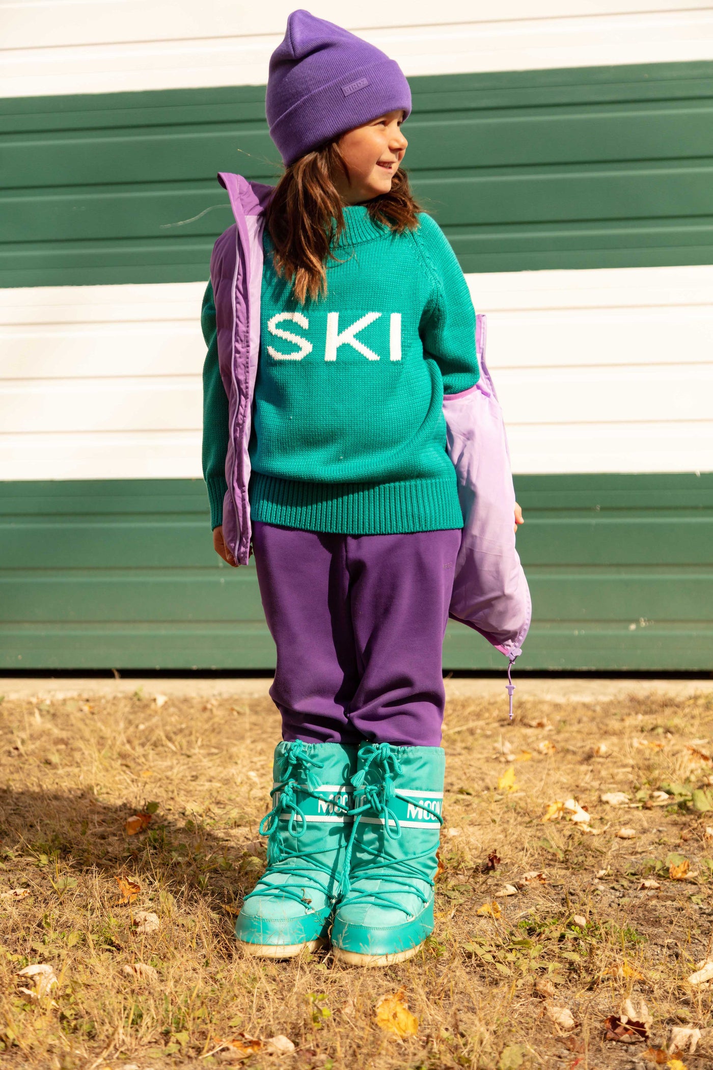 BIRDZ Chandail Tricotée Ski |Mauve| Enfant